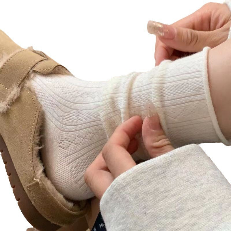 Breathable Slouch Crew Socks for Women | Summer Mesh Socks