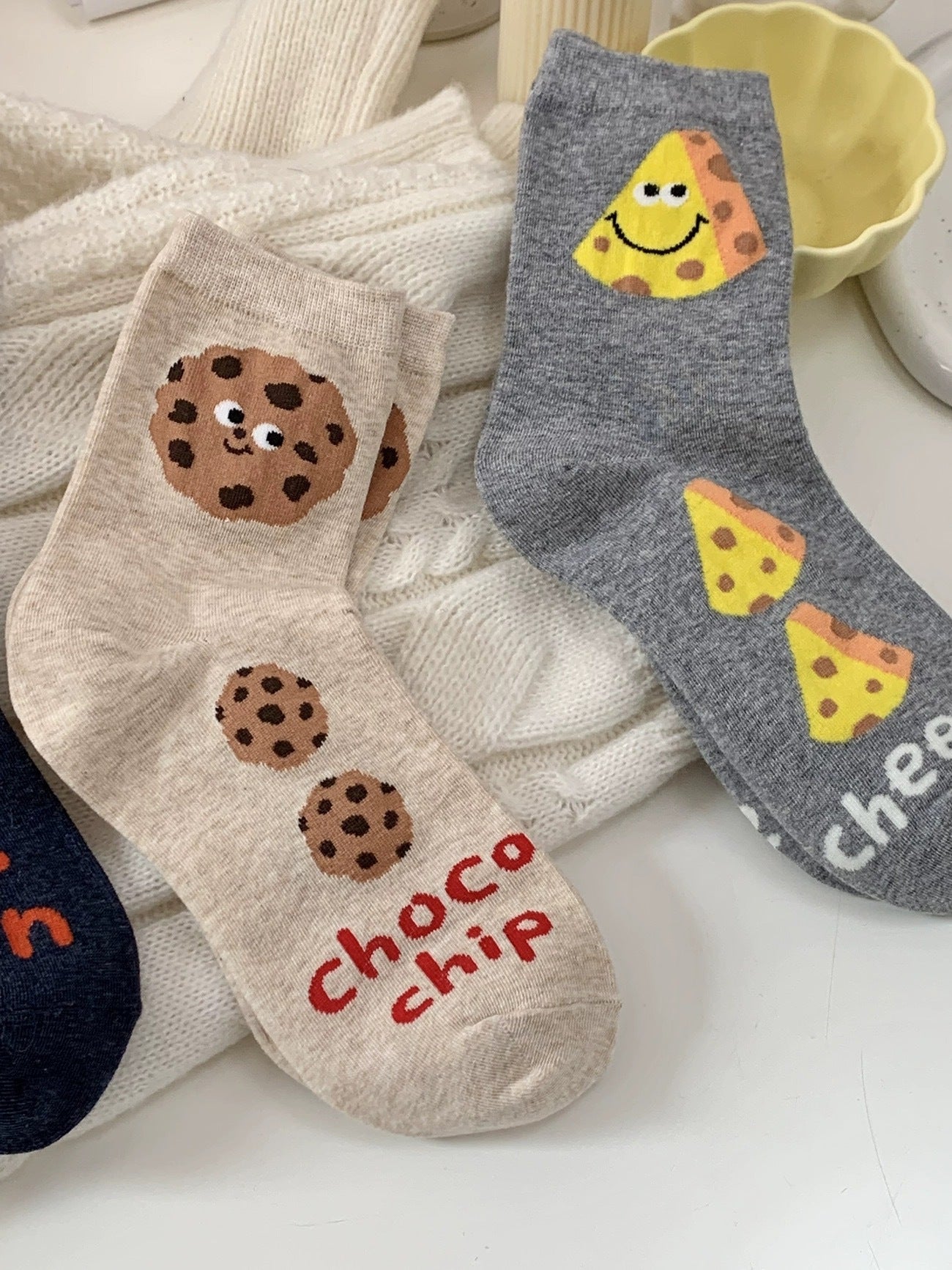Cute Novelty Crew Socks | Fun Food Print Socks for Women