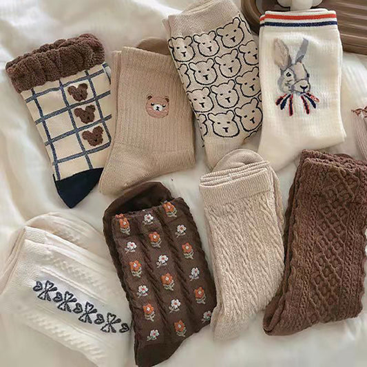 Cute Patterned Crew Socks for Women | Cozy Casual Cotton Socks
