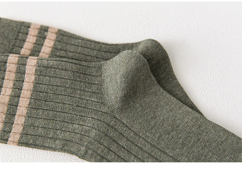 Men's Striped Cotton Crew Socks | Breathable All-Season Everyday