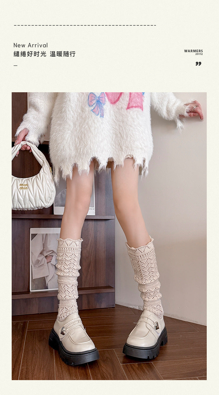 Vintage Openwork Chunky Knit Calf Socks | Cozy Winter Women's Socks