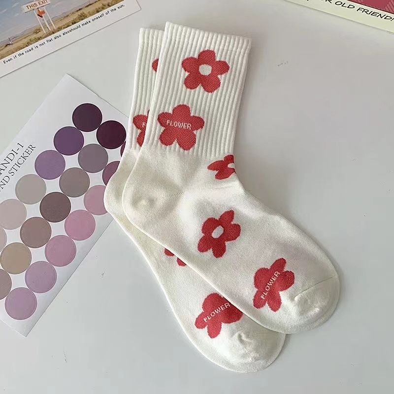Cute Novelty Crew Socks for Women | Sweet Patterned Cotton Socks