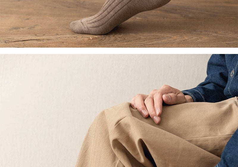 Men's Striped Cotton Crew Socks | Breathable All-Season Everyday