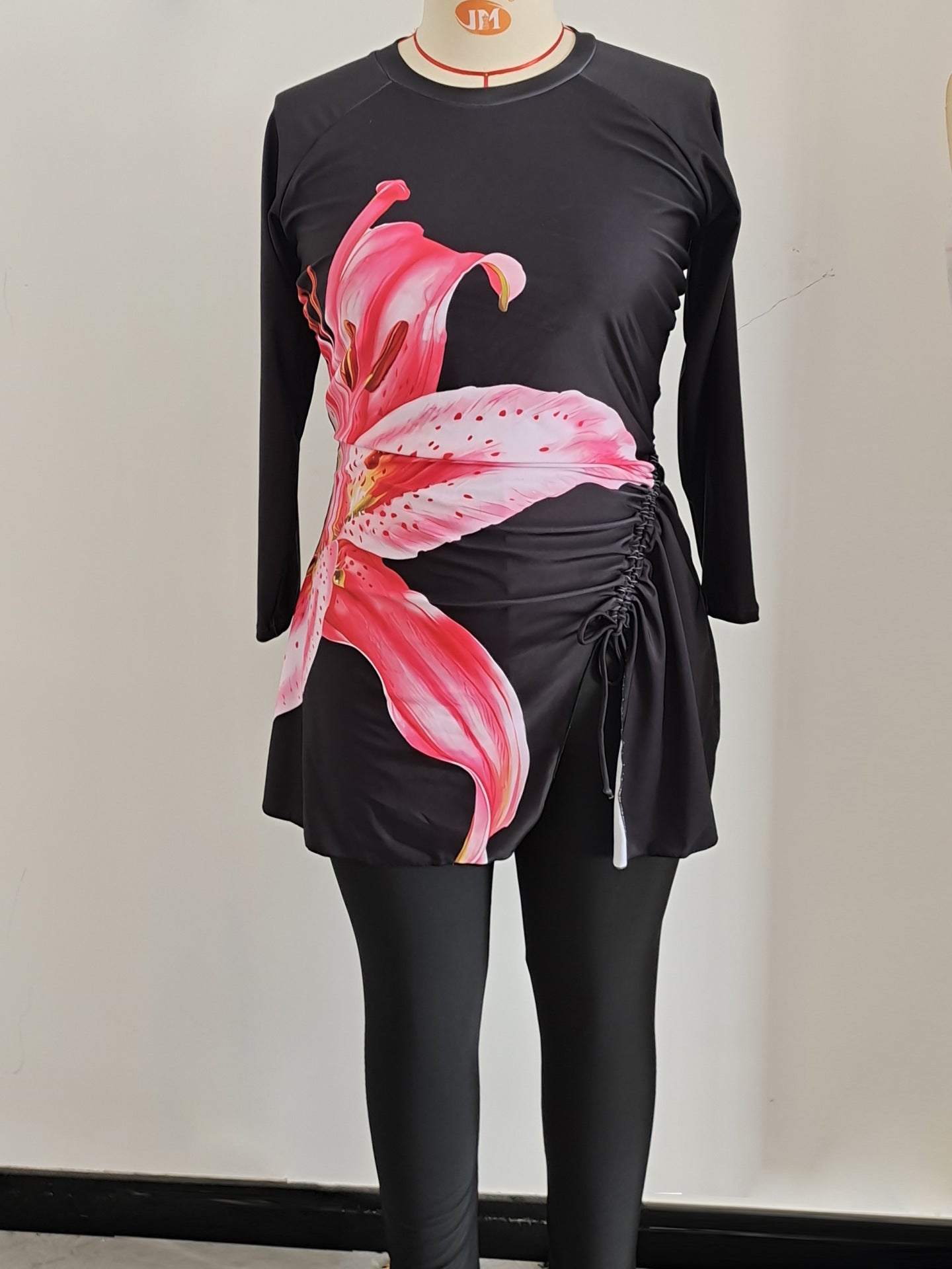 Floral Print Modest Plus Size Two-Piece Women's Swimwear