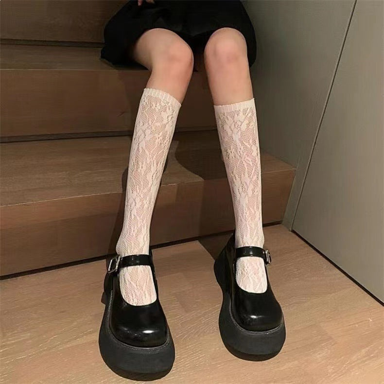 Lace Knee High Socks for Women | Sheer Breathable Summer Socks