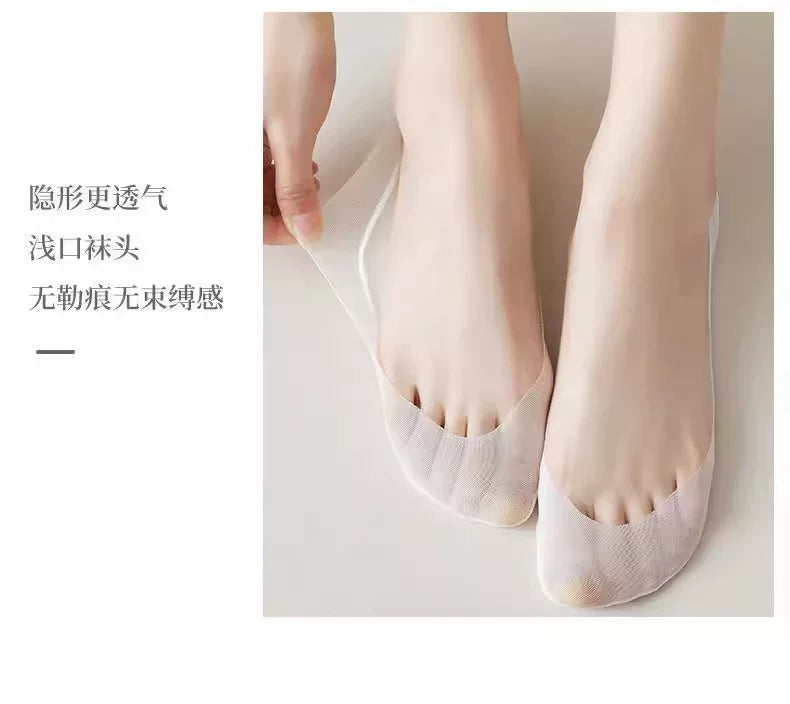 No Show Socks for Women | Non Slip Invisible Low Cut Cotton Socks