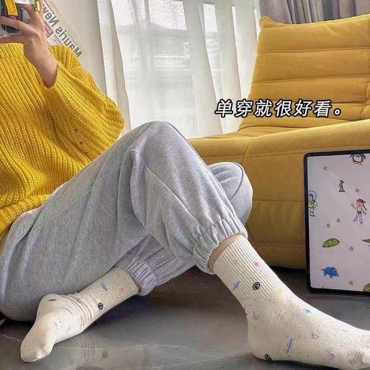 Women's Starry Patterned Crew Socks | Soft Cotton Novelty Socks