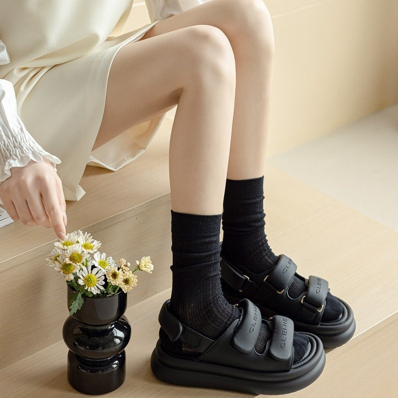 Ballet Slouch Crew Socks | Breathable Summer Mid-Calf for Women