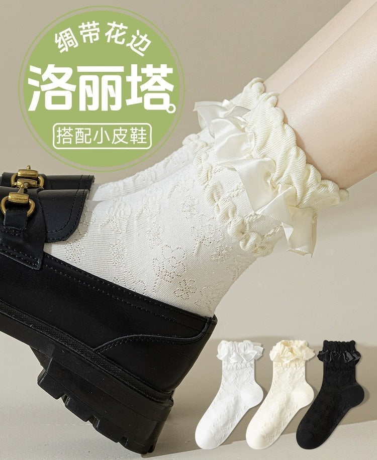 Ruffled Lace Crew Socks for Women | Sweet Lolita JK Fashion Socks