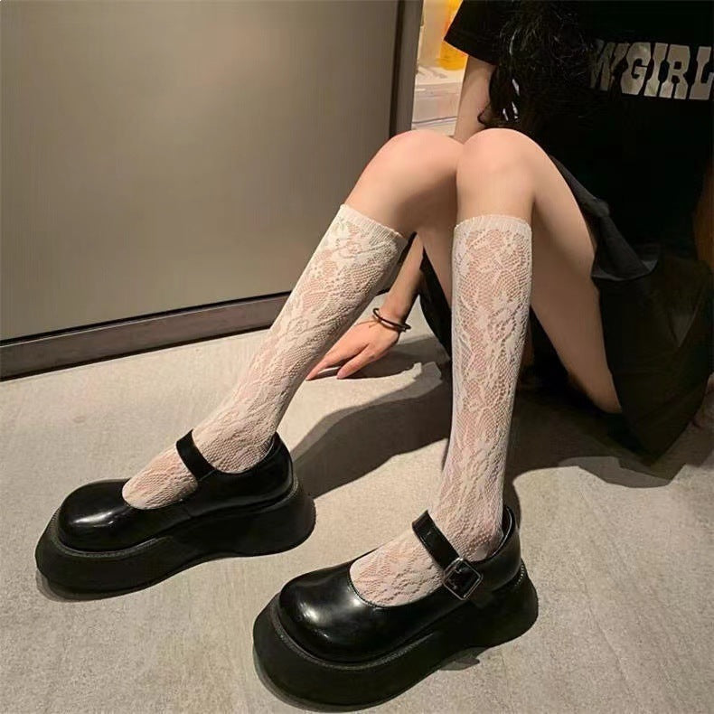 Lace Knee High Socks for Women | Sheer Breathable Summer Socks