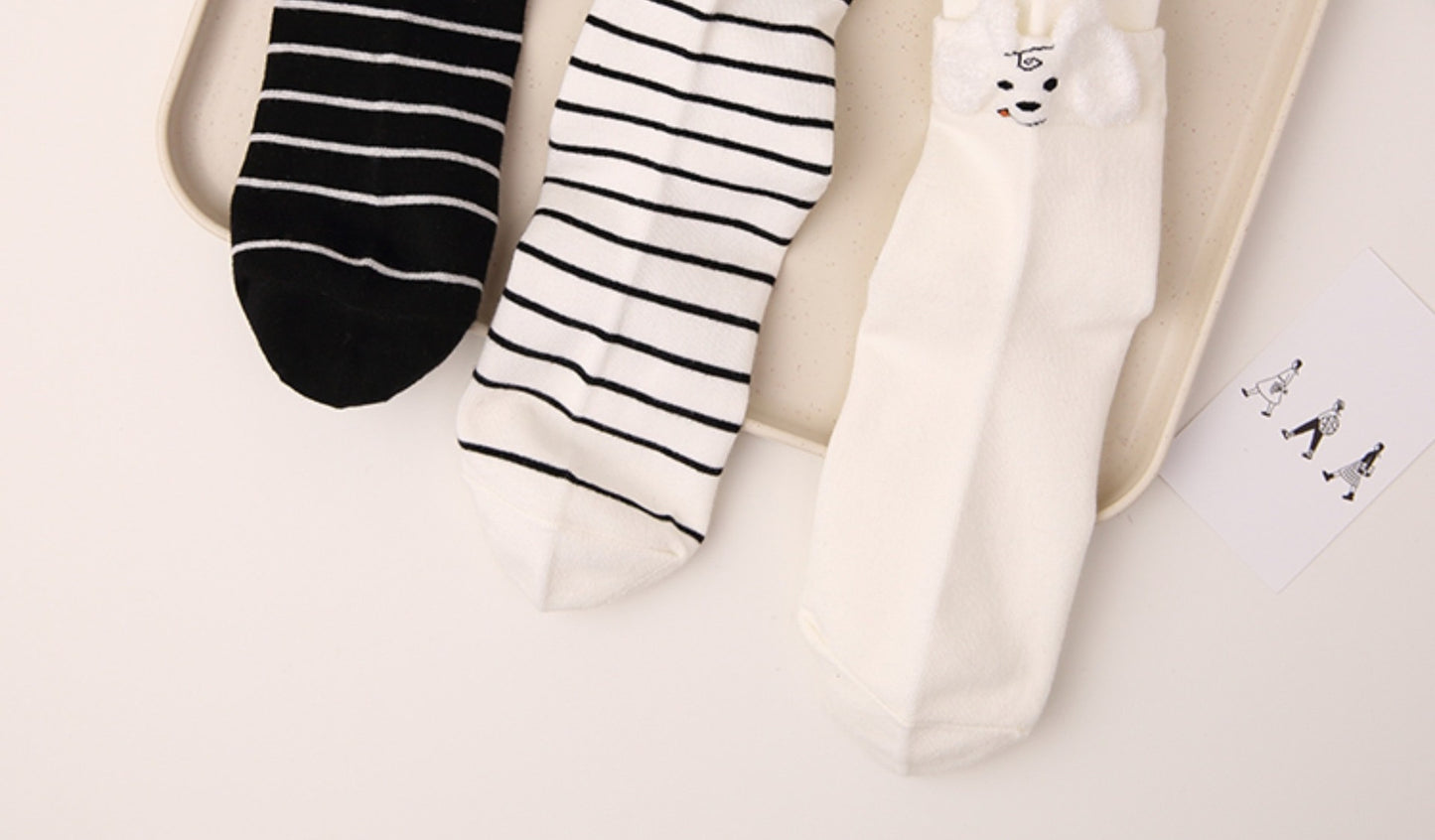 Cute 3D Puppy Cotton Novelty Crew Socks for Women