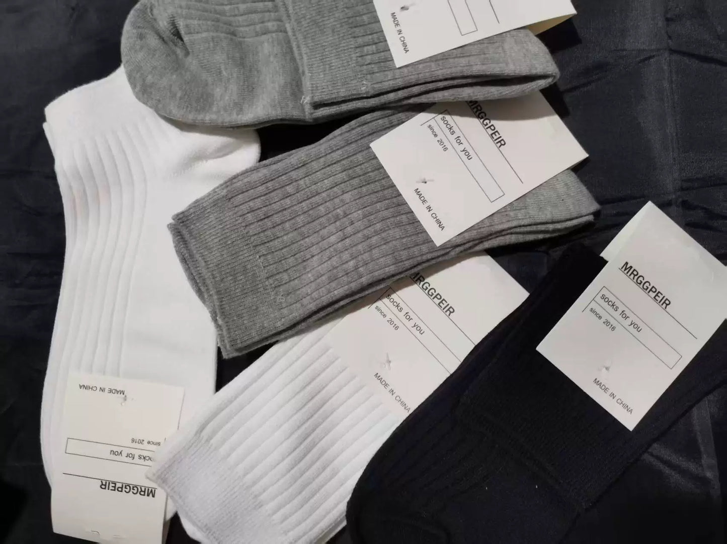 Solid Ribbed Crew Socks for Men | Casual Everyday Cotton Socks
