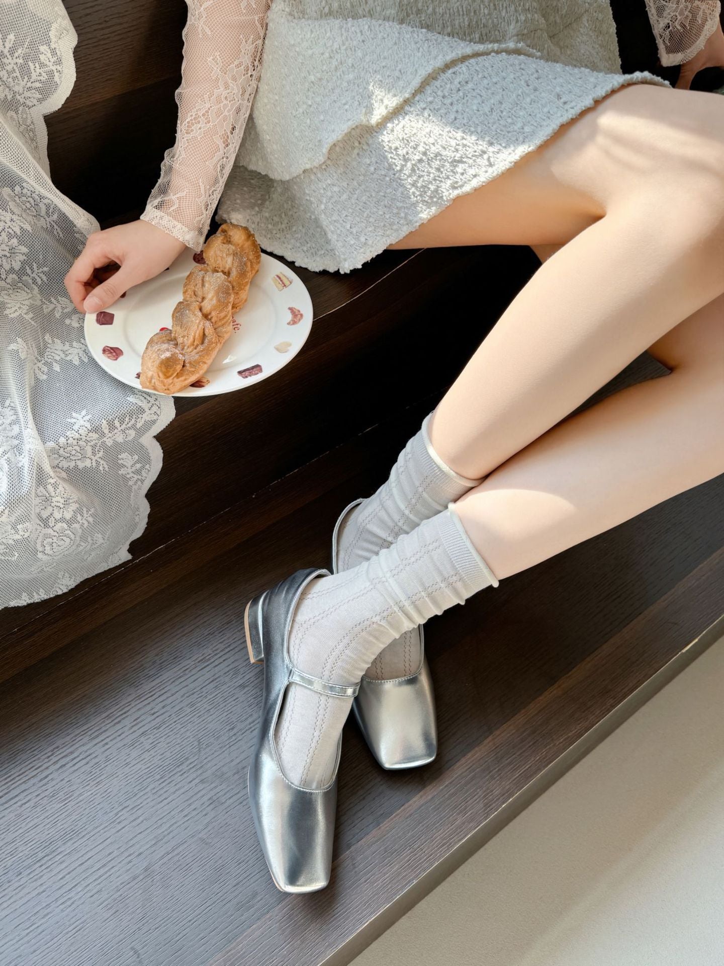 Sheer Cotton Crew Socks | Thin Summer Mid-Calf for Women