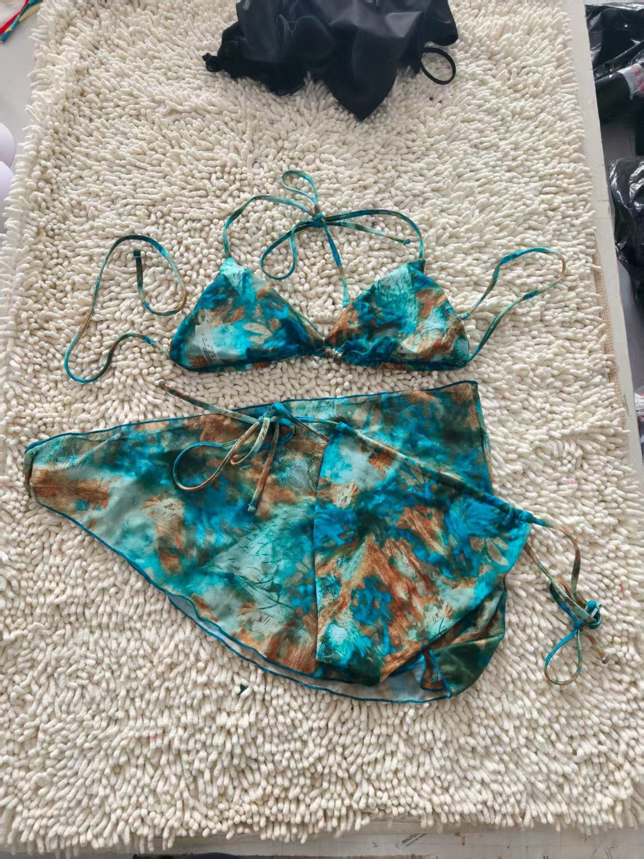 Tropical Print Halter 3-Piece Bikini Set | Flattering Women's Swimwear