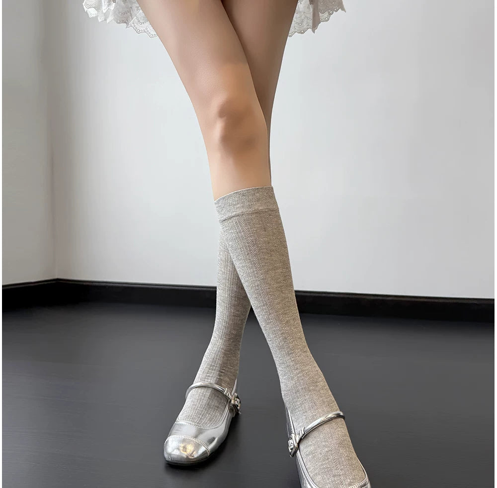 Ballet Style Crew Socks | Thin Breathable Summer Calf Socks for Women