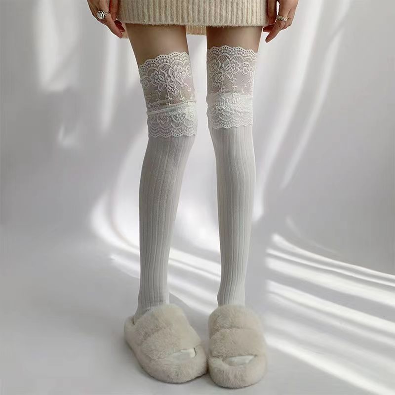 Women's Lace Thigh High Socks | Over The Knee Fashion Socks