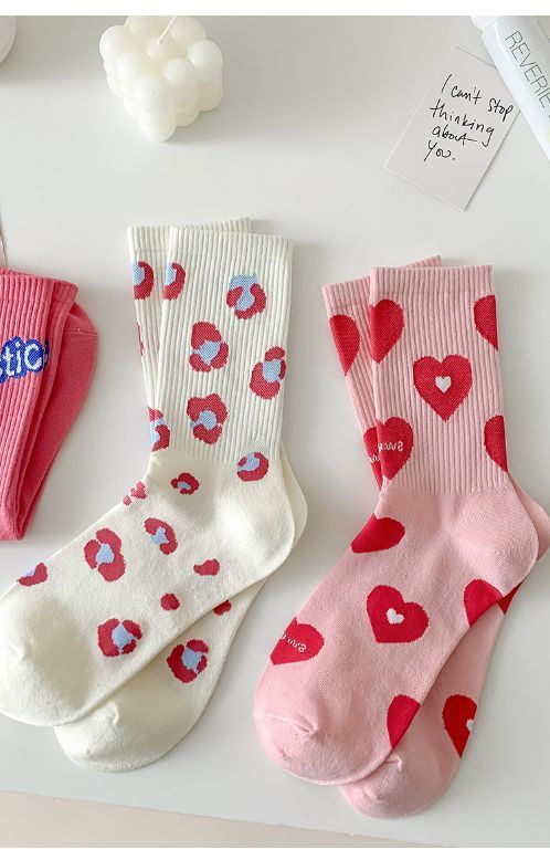 Trendy Patterned Cotton Crew Socks for Women | Cute Casual Socks