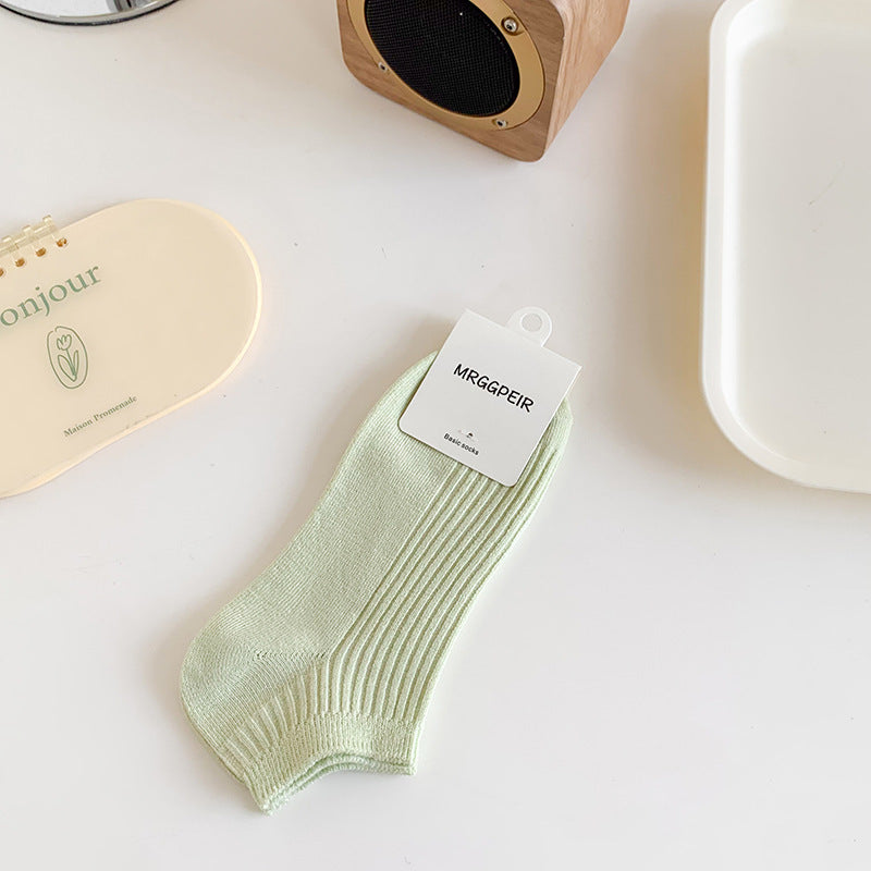 Solid Cotton Ankle Socks for Women | Breathable Everyday Short Socks