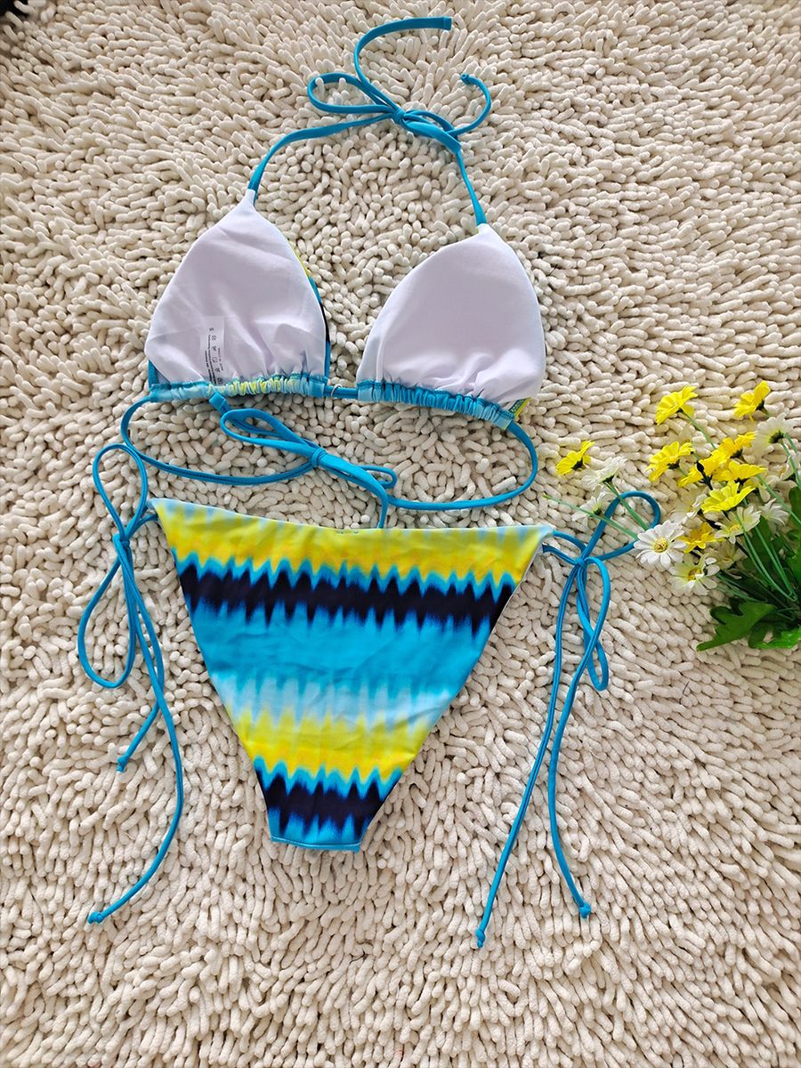 Gradient Halter Tie-Side Bikini Set | Sexy Women's Beach Swimwear