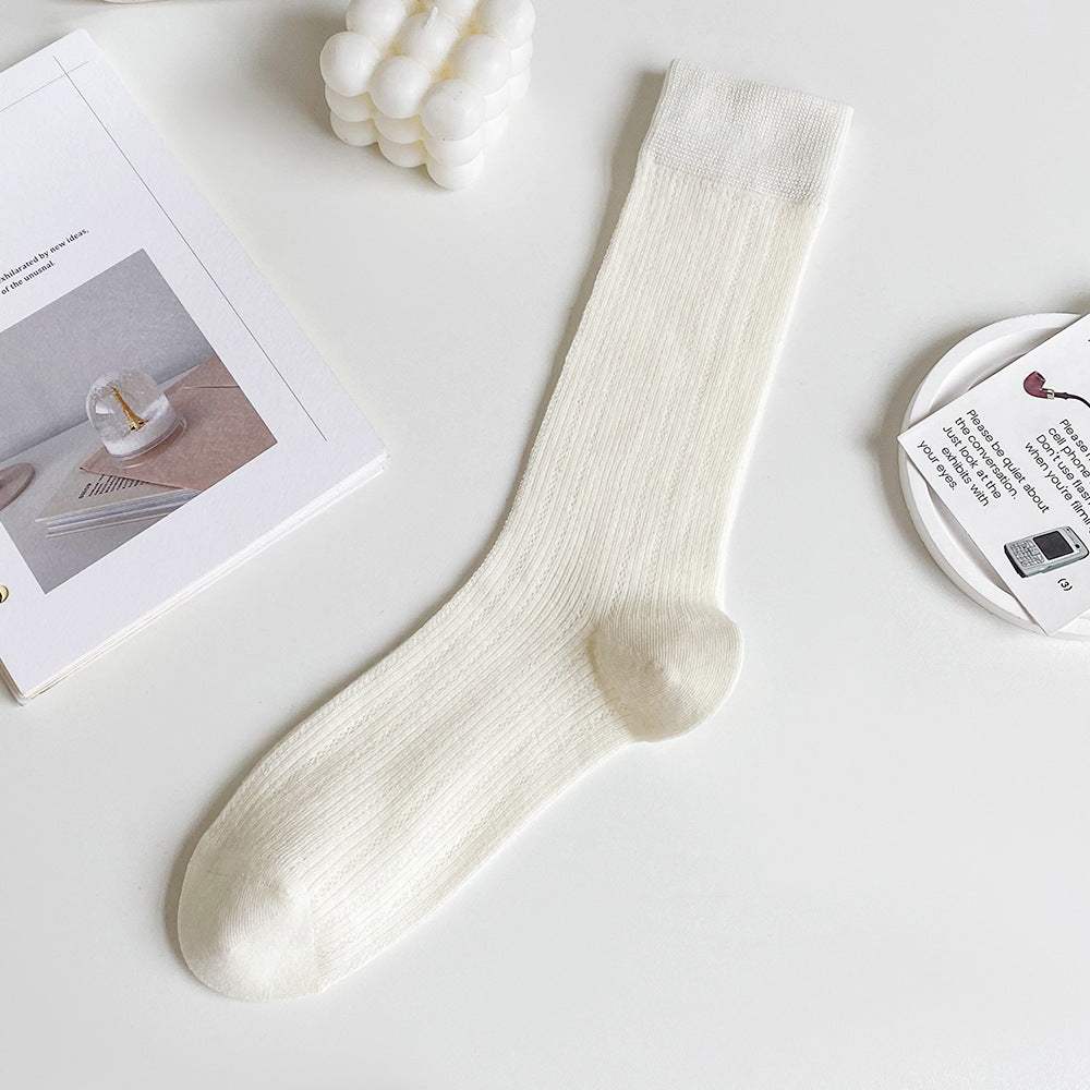 Thin Cotton Calf Socks | Breathable Solid Summer Socks for Women