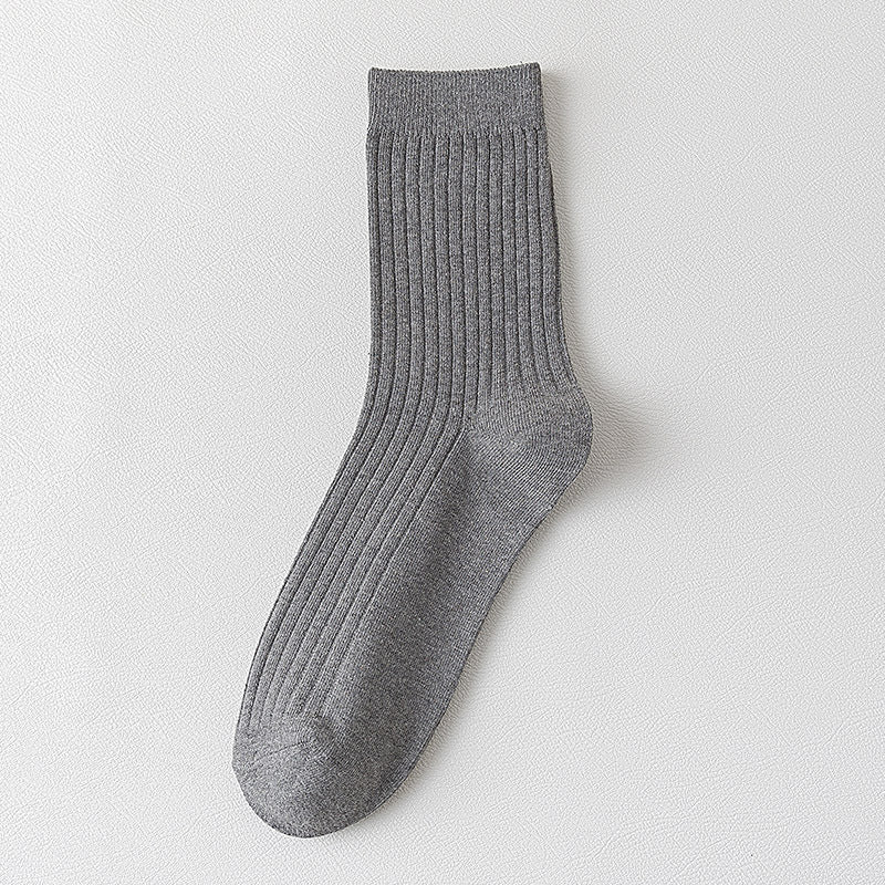 Solid Cotton Crew Socks for Men | Breathable Work & Athletic Socks