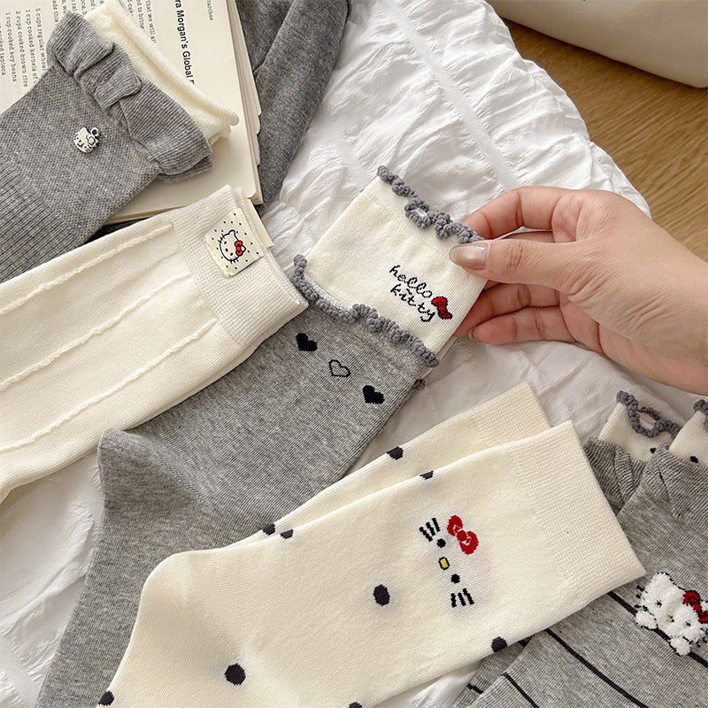 Women's Cotton Hello Kitty Novelty Crew Socks | Seamless