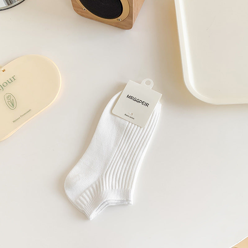 Solid Cotton Ankle Socks for Women | Breathable Everyday Short Socks