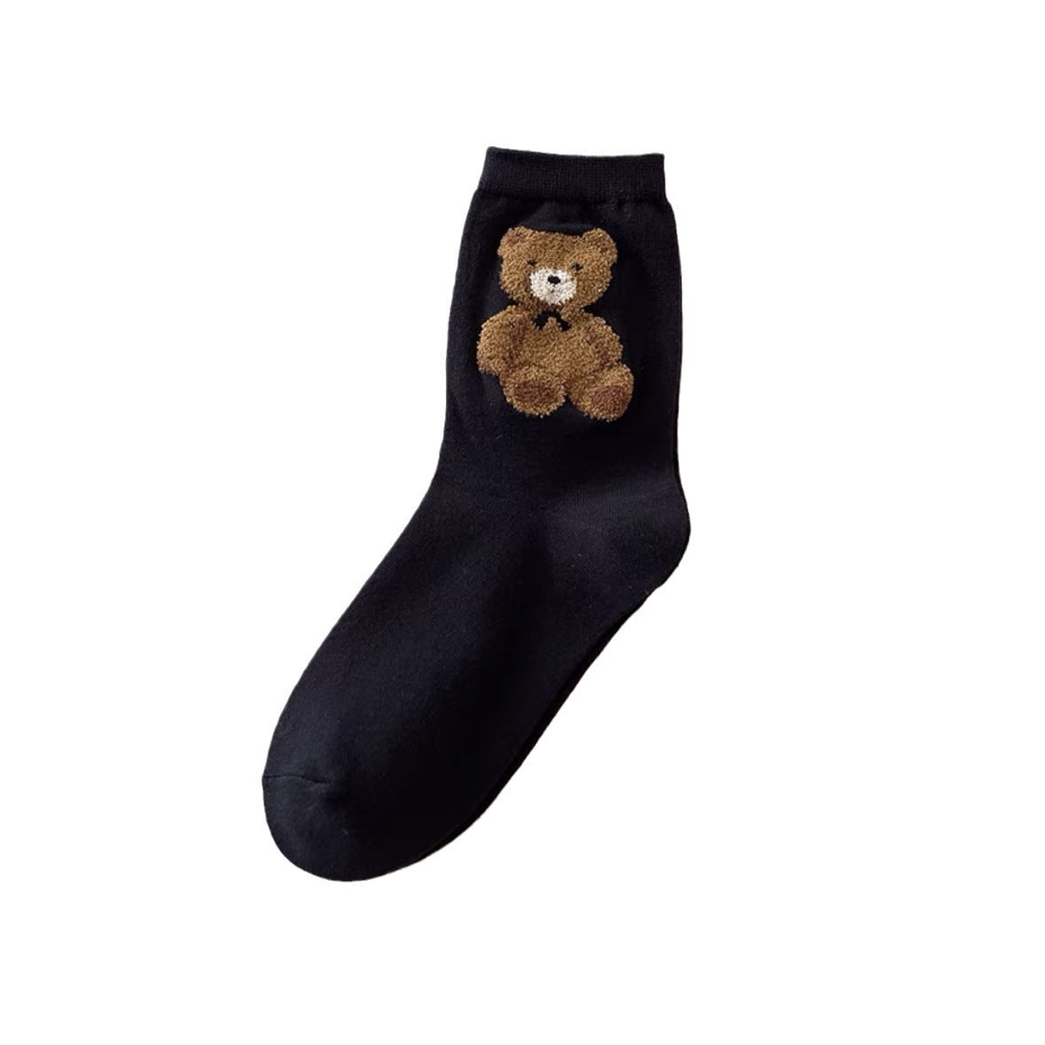 Cute Bear Print Women's Crew Socks | Casual Cotton Novelty Socks