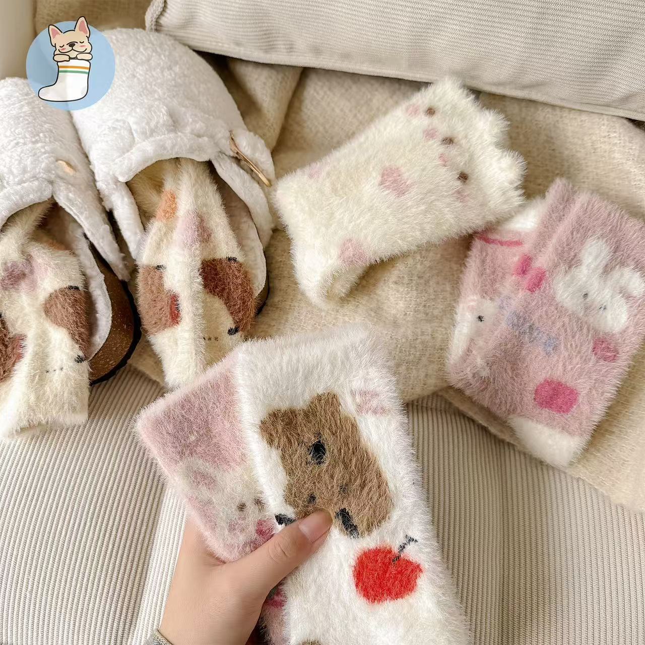 Cozy Fuzzy Crew Socks | Warm Plush Winter Women's Lounge Socks