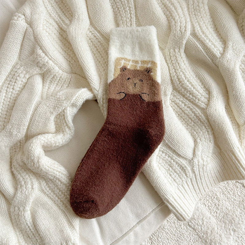 Cute Cozy Fuzzy Crew Socks | Warm Winter Socks for Women