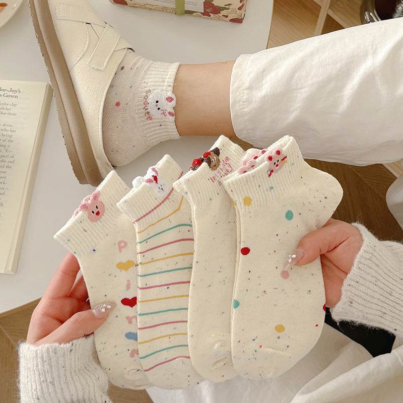 Cute Cartoon Cotton Ankle Socks for Women | Breathable Summer Socks