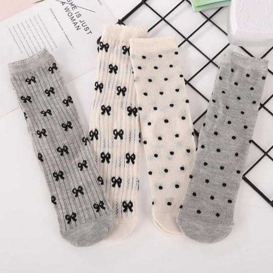 Women's Ballet Mesh Crew Socks | Breathable Patterned Summer Socks