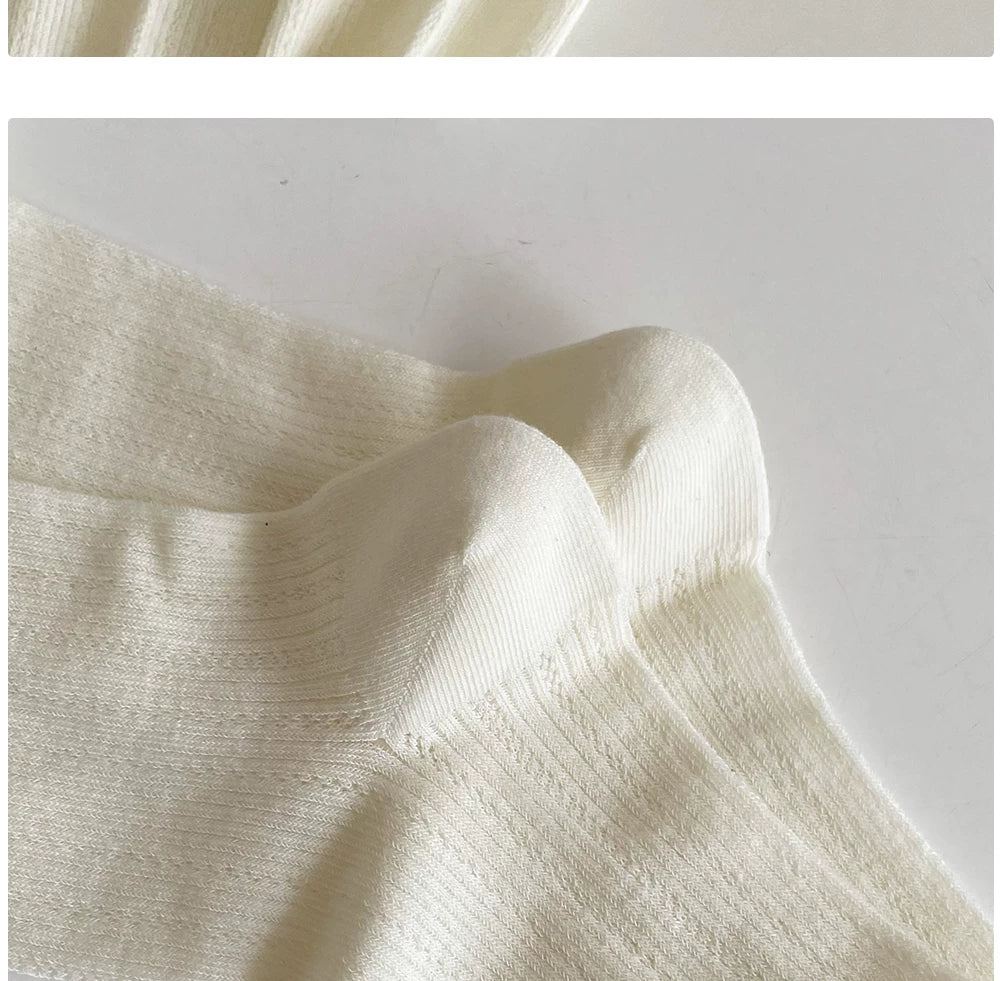 Ballet Style Crew Socks | Thin Breathable Summer Calf Socks for Women