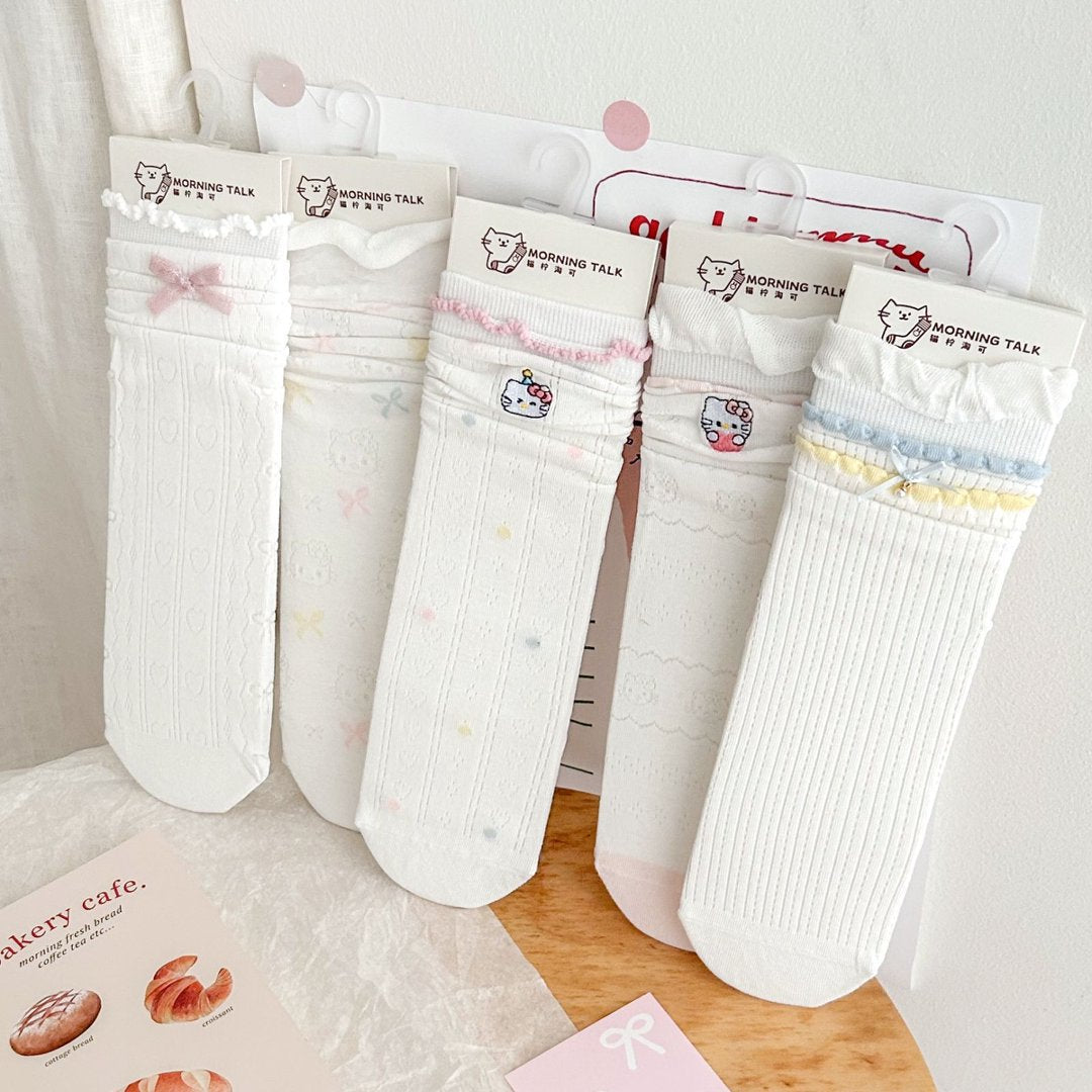 Cute Cotton Crew Socks for Women | Breathable Summer Mid-Calf Socks