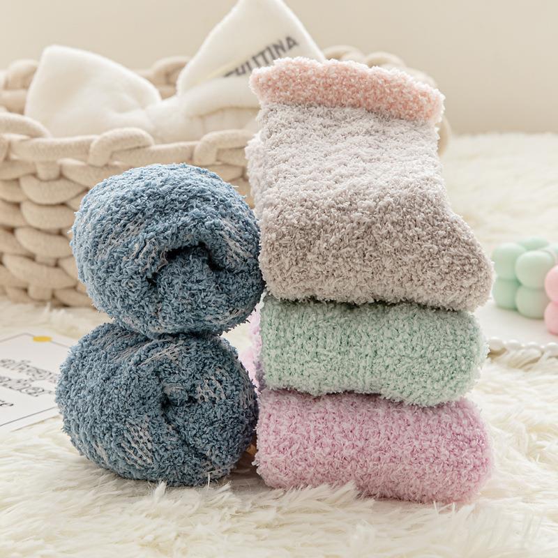 Cozy Fuzzy Coral Fleece Socks | Warm Winter Lounge Socks for Women