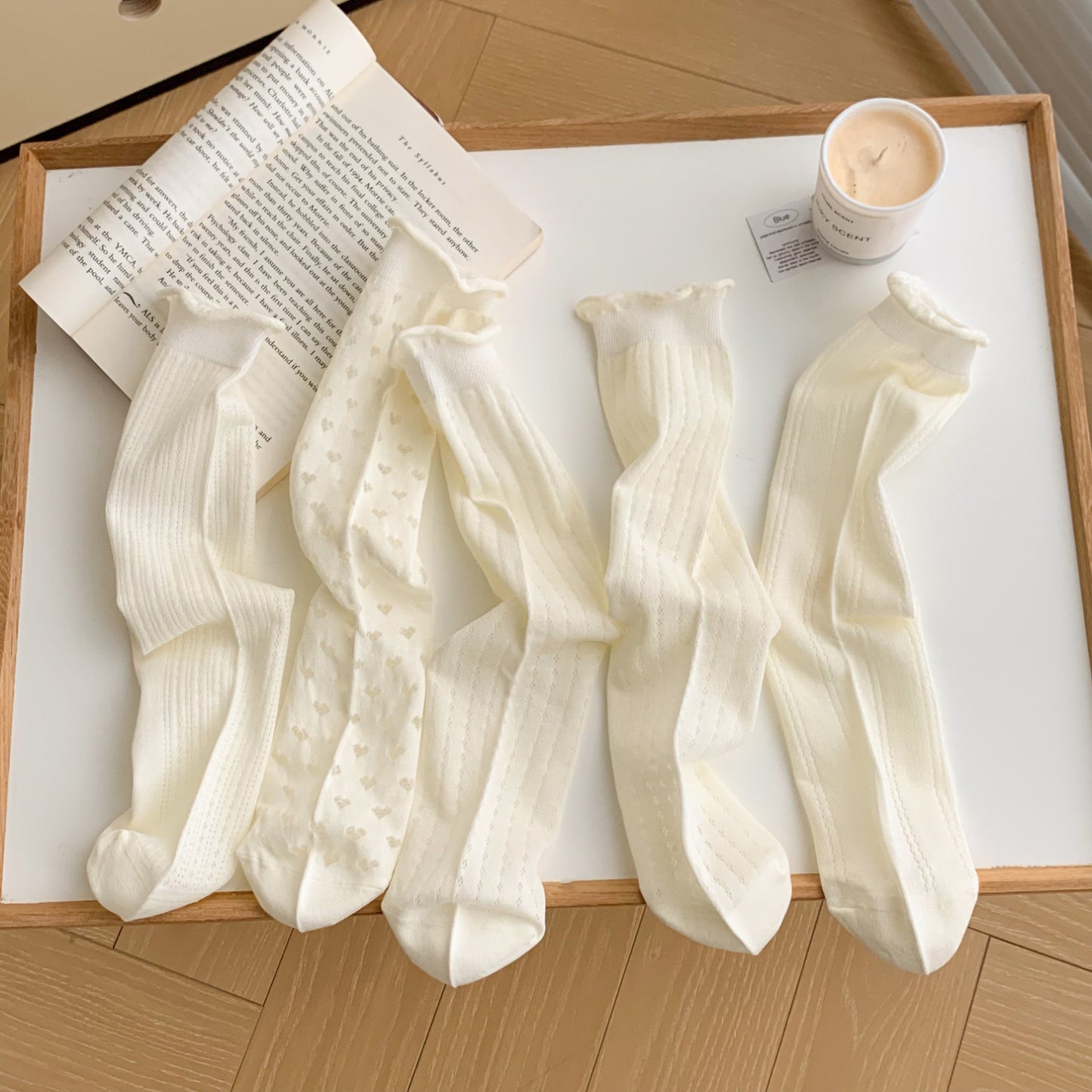 Sheer Cotton Crew Socks | Thin Summer Mid-Calf for Women