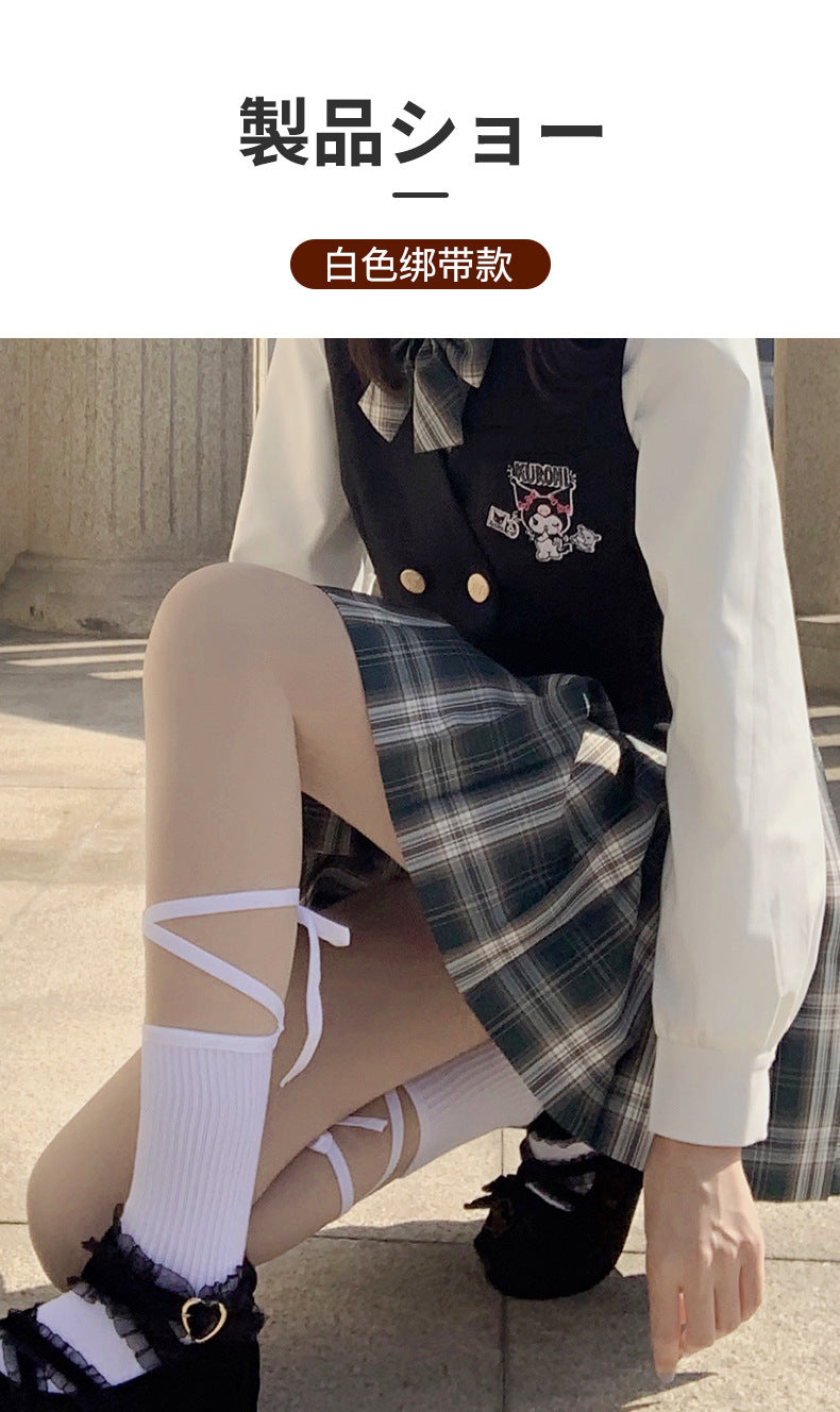 Crisscross Strappy Crew Socks | Trendy Cotton Socks for Women