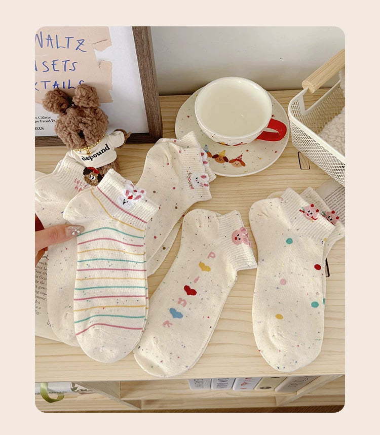 Cute Cartoon Cotton Ankle Socks for Women | Breathable Summer Socks