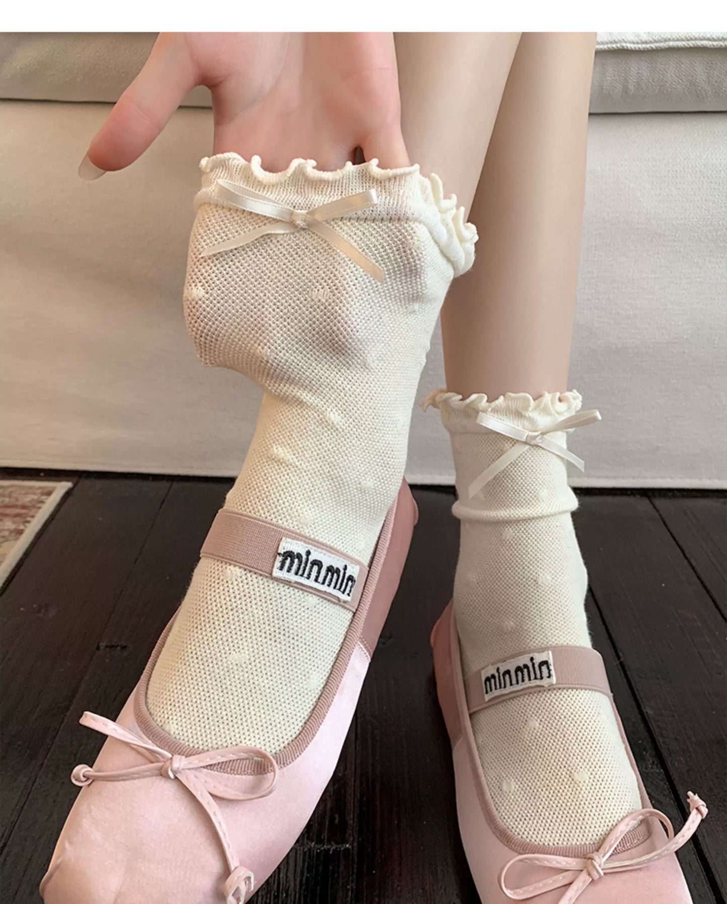 Ruffled Balletcore Crew Socks for Women | Breathable Summer Socks