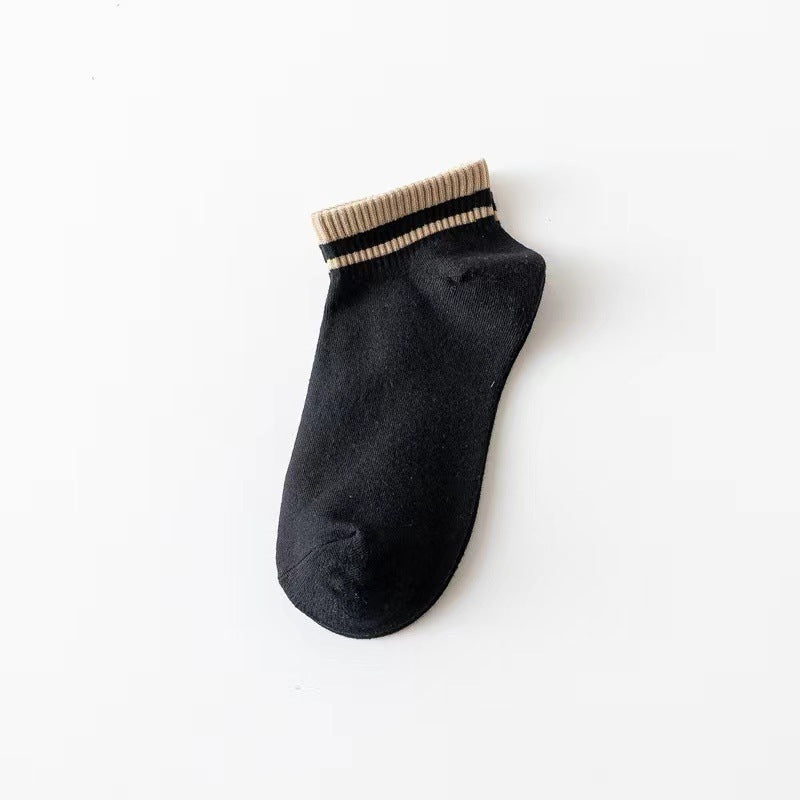 Striped Ankle Socks for Women | Breathable Cotton Casual Summer Socks