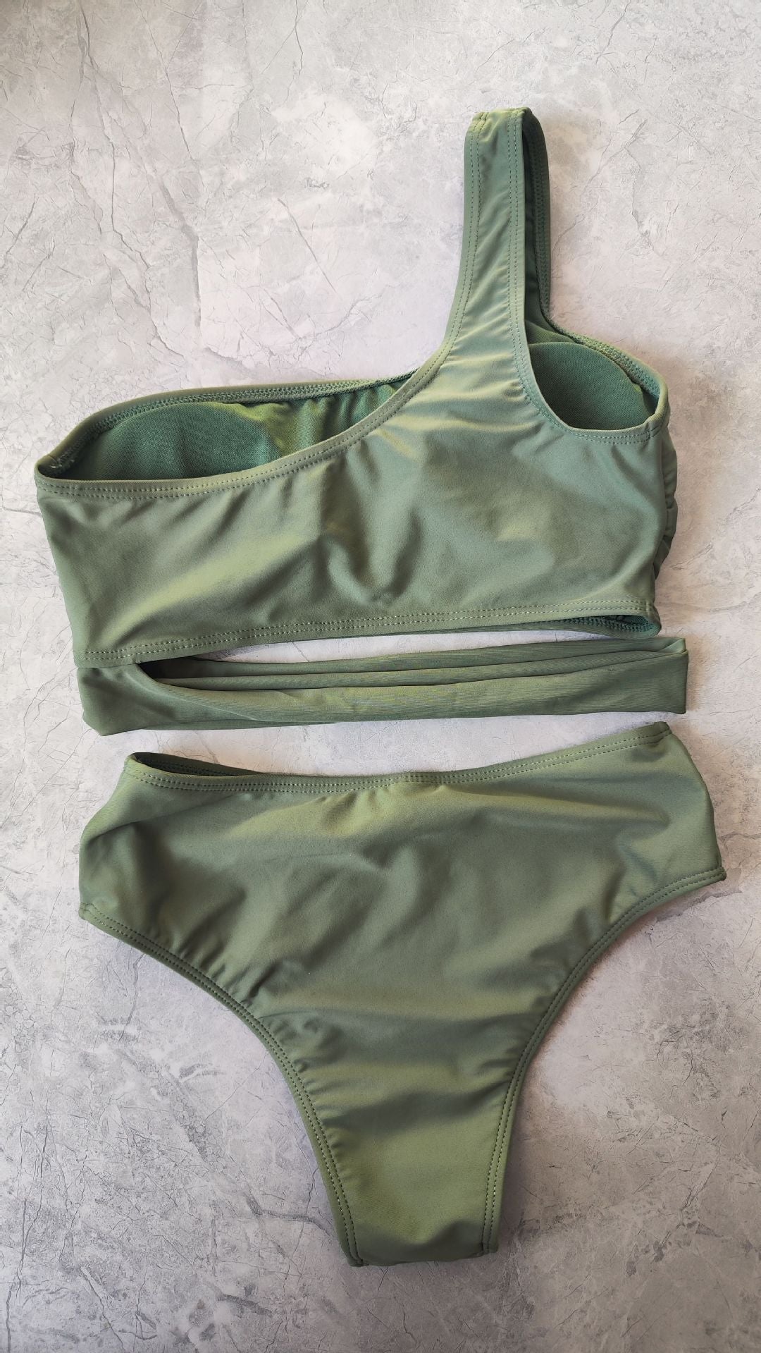 One-Shoulder Cutout Two-Piece Bikini | Sexy Women's Beach Swimwear