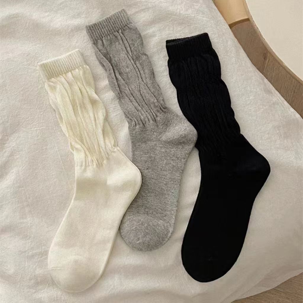 Slouchy Solid Crew Socks | Cozy Casual Socks for Women