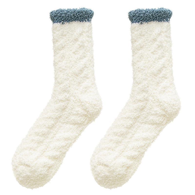 Cozy Fuzzy Coral Fleece Socks | Warm Winter Lounge Socks for Women