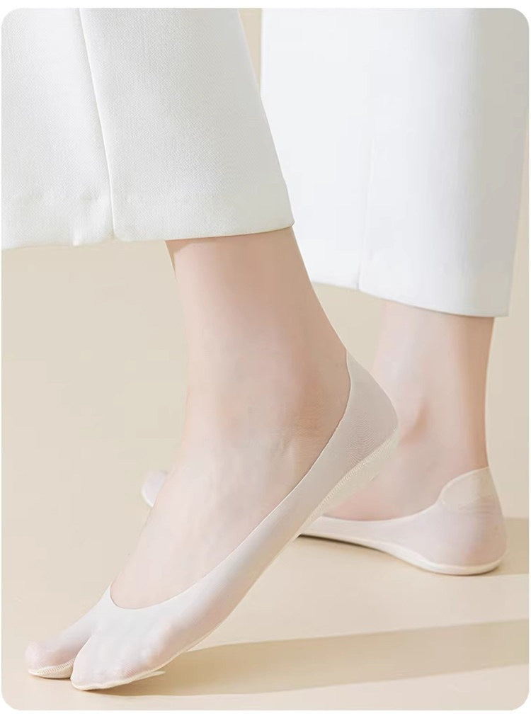 Women's Split Toe No Show Socks | Non Slip Invisible Summer Socks