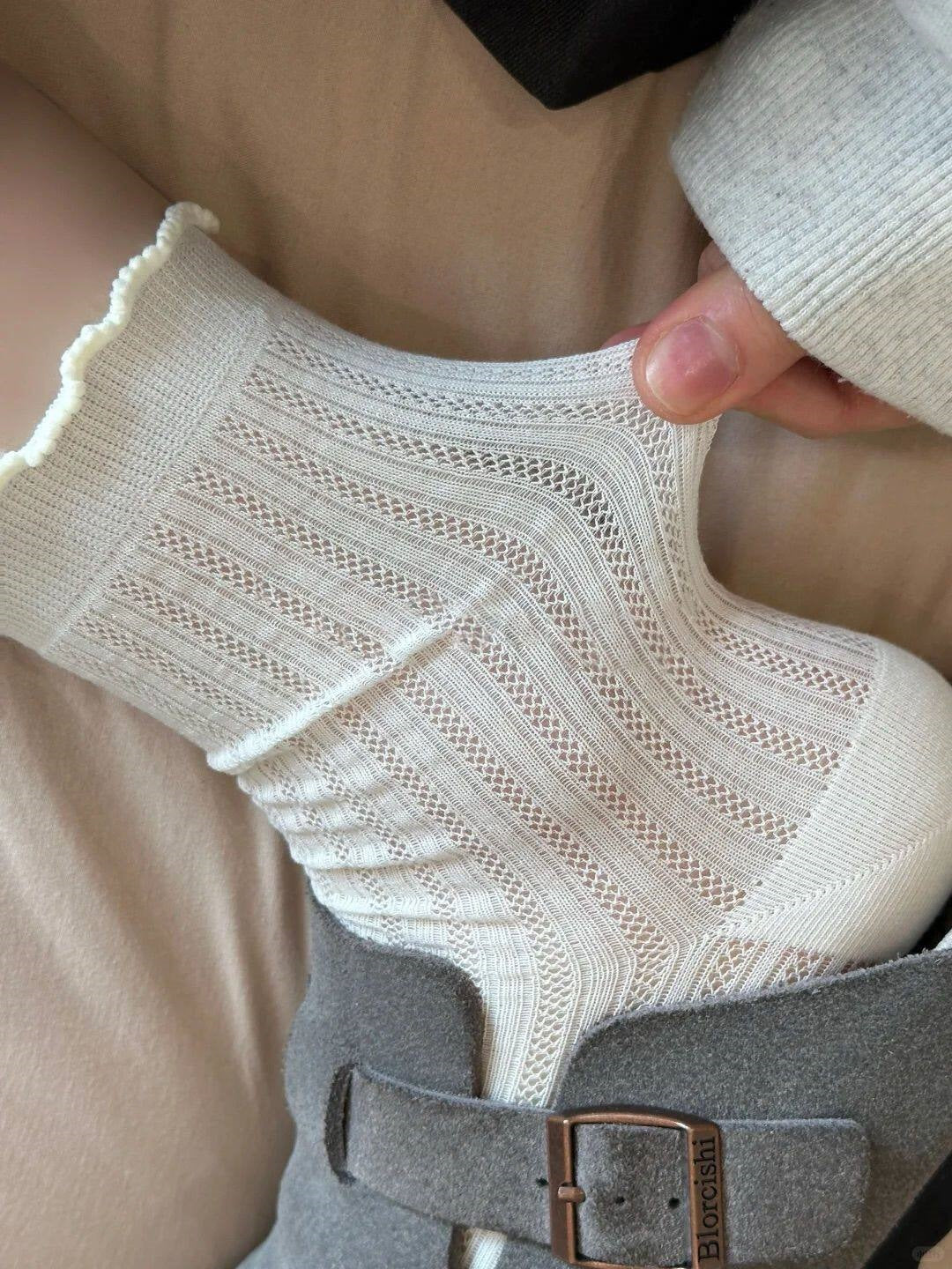 Breathable Thin Crew Socks for Women | Lightweight Summer Socks