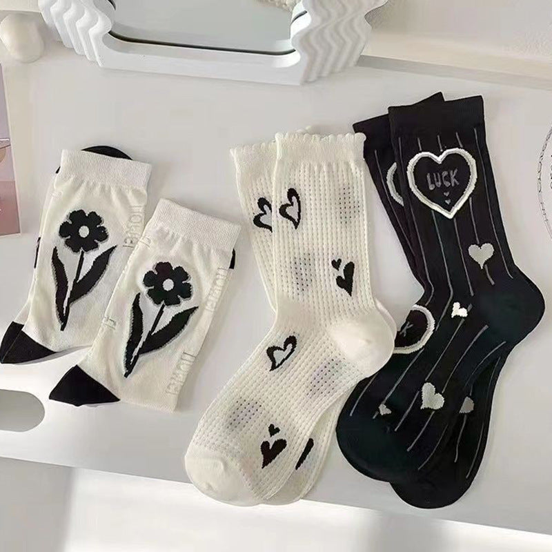 Patterned Crew Socks for Women | Breathable Summer Mesh Socks