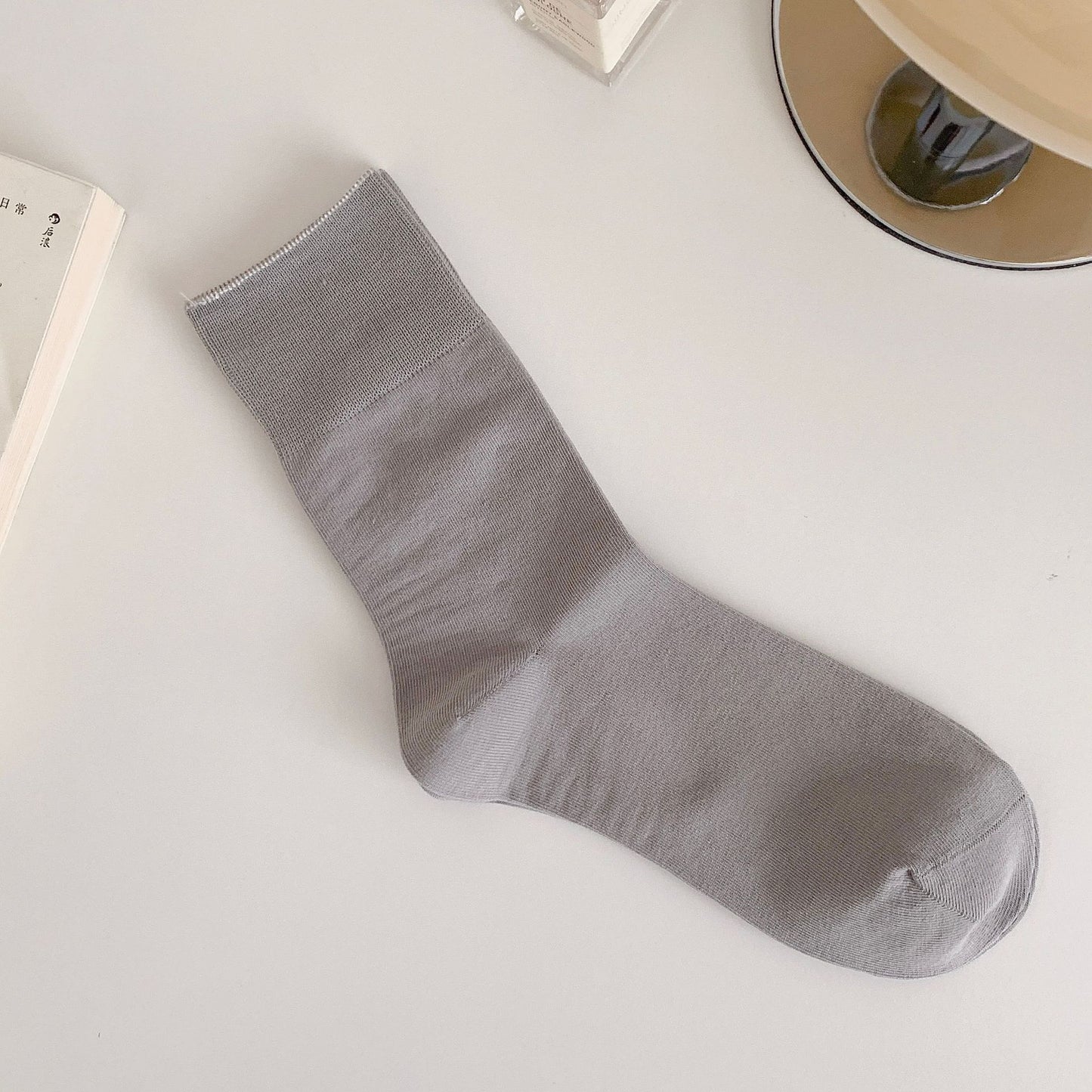Seamless Cotton Crew Socks for Women | Loose Top Everyday Socks