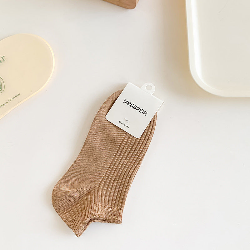 Solid Cotton Ankle Socks for Women | Breathable Everyday Short Socks