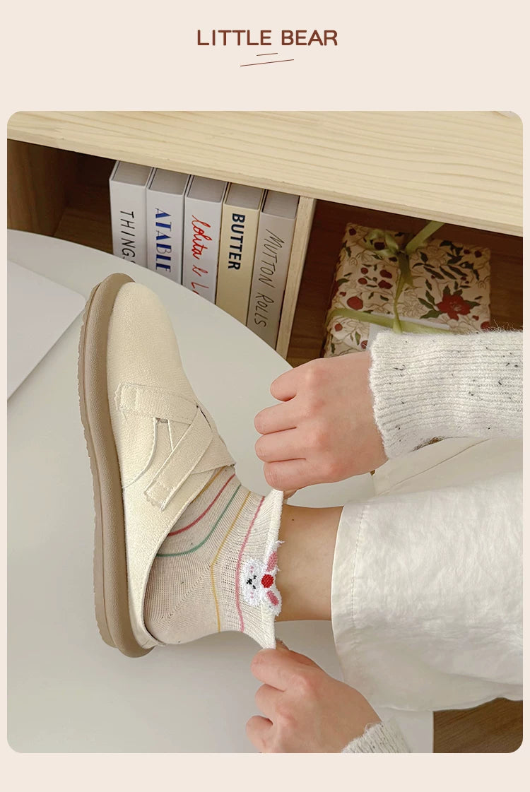 Cute Cartoon Cotton Ankle Socks for Women | Breathable Summer Socks