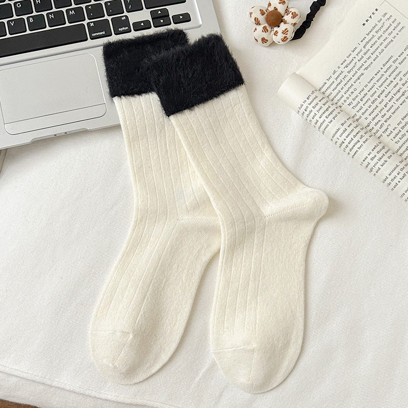 Fuzzy Cozy Crew Socks | Warm Winter Socks for Women